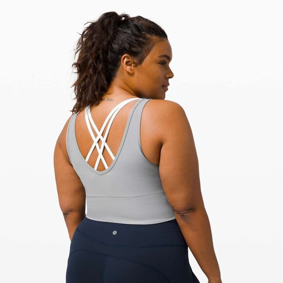 Lululemon Power Pivot Ribbed Tank Top cropped activewear Size 14 - Picture 2 of 10